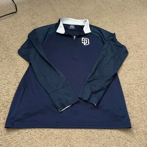 Vintage Majestic Navy San Diego‎ Padres quarter zip pullover
